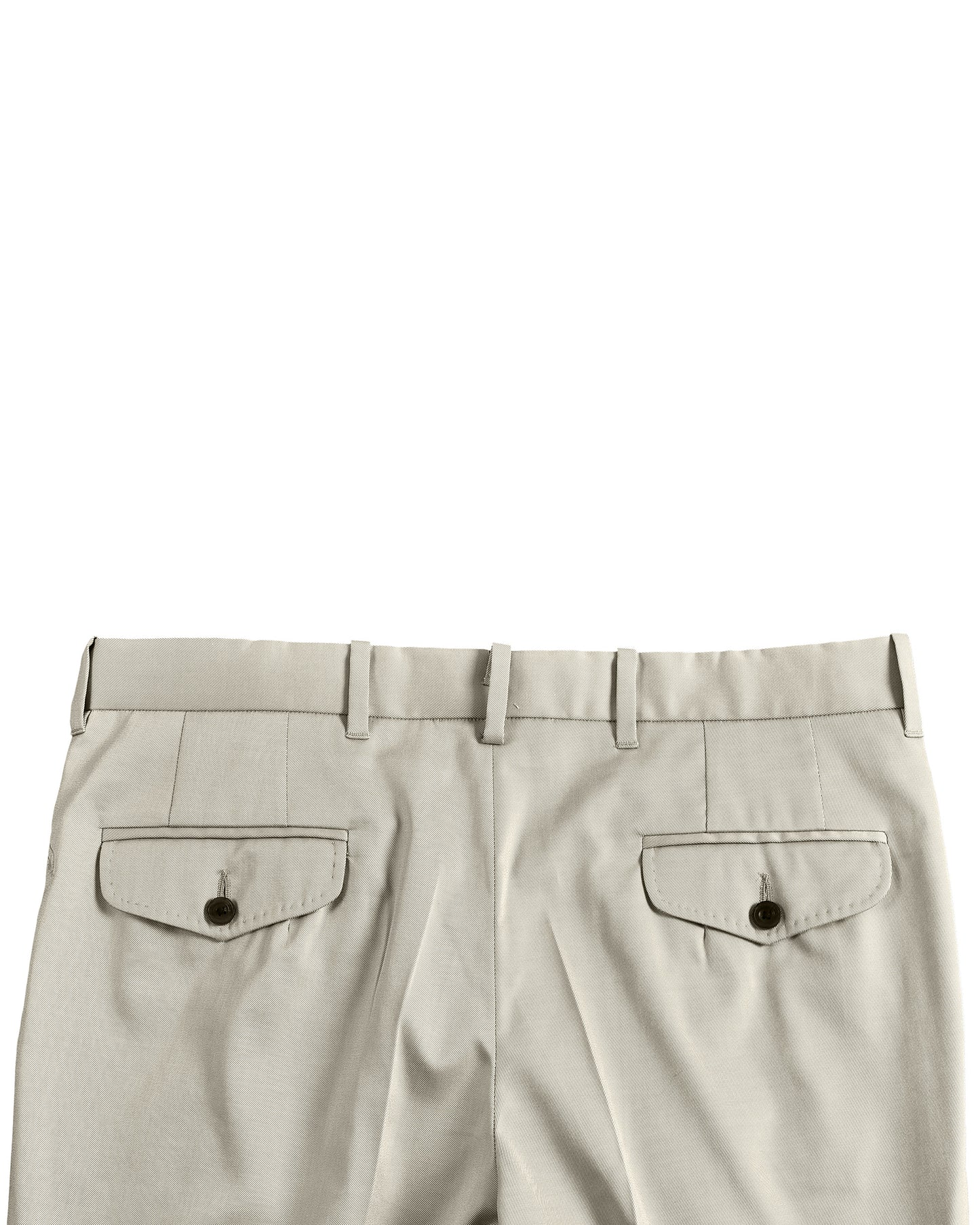 Pleated Ivory Cotton Twill Dress Pant
