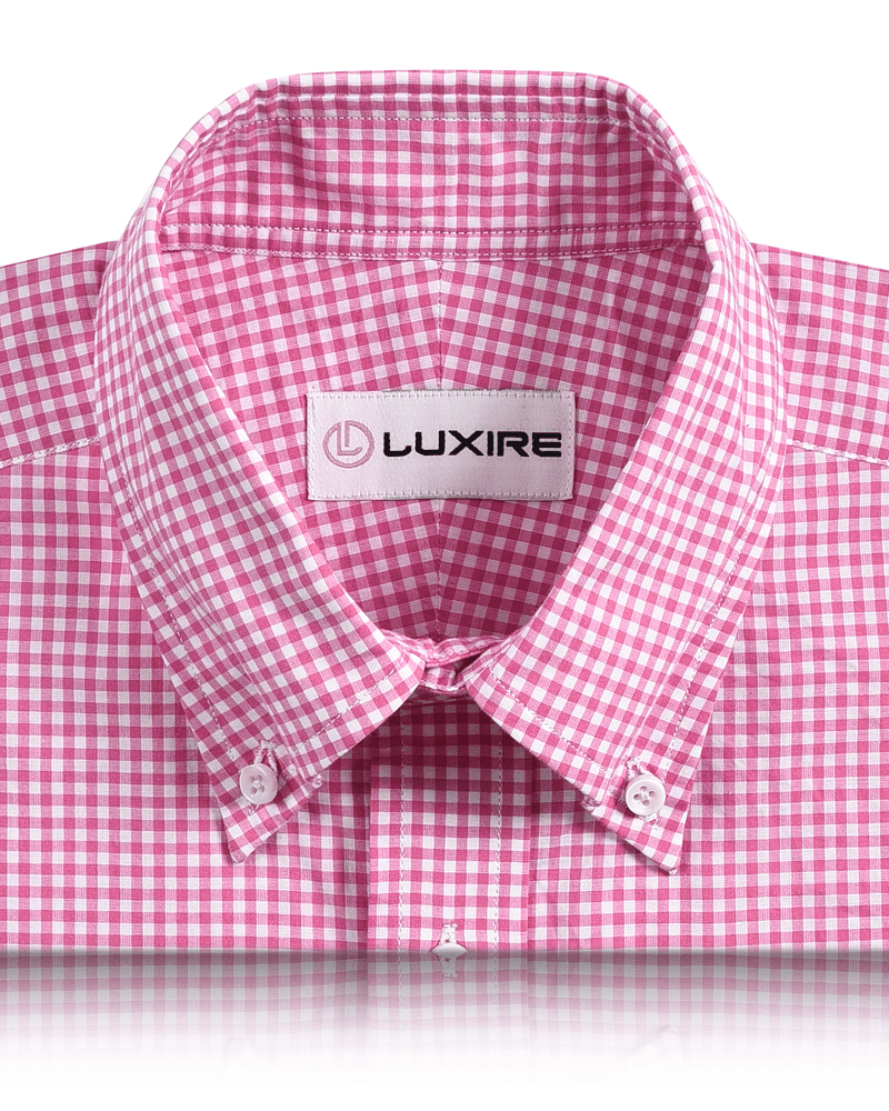 Pink White Gingham Check Shirt