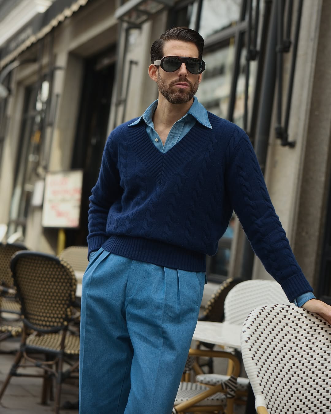 Fade Washed Hemp Cotton Chambray Shirt