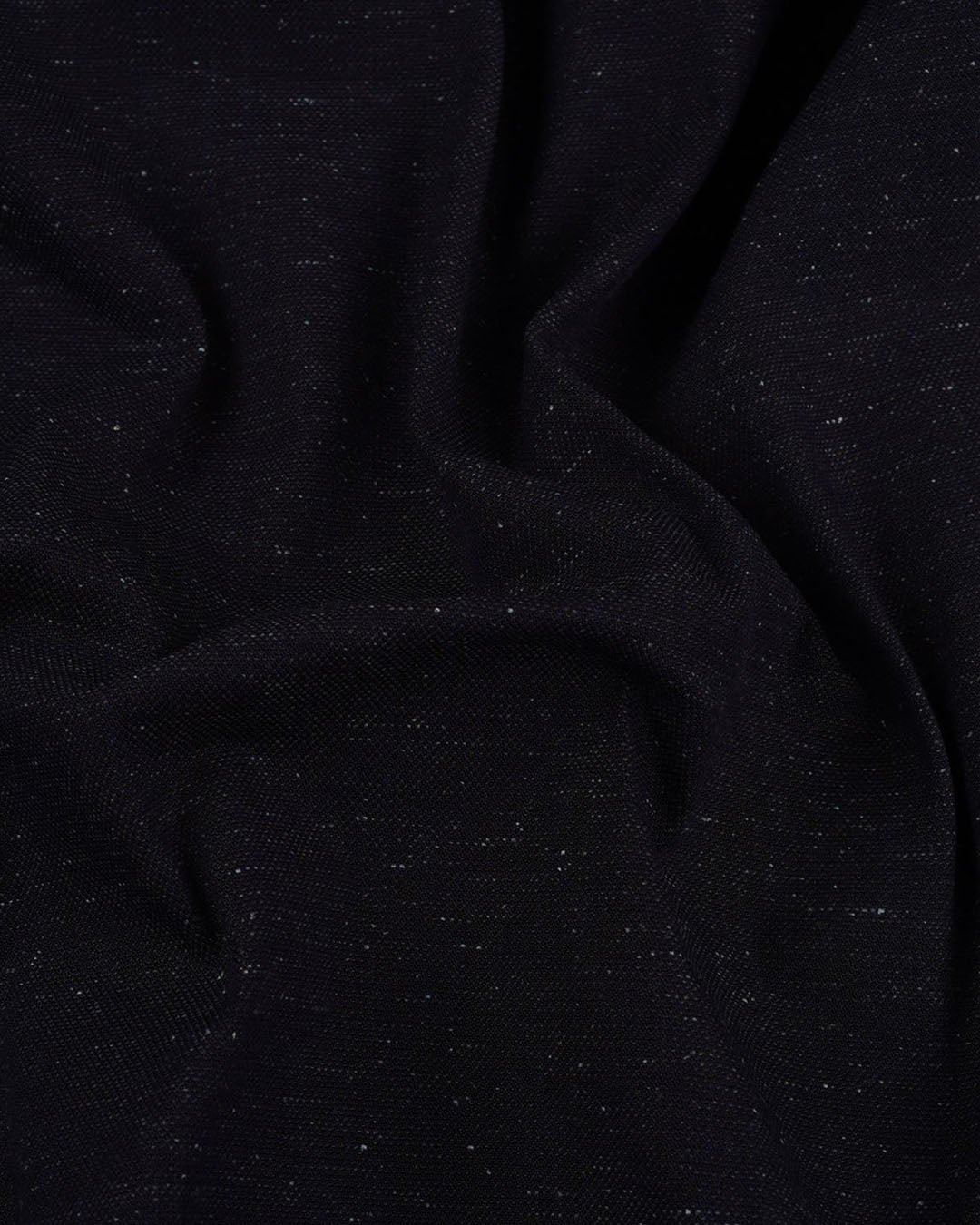 Close up view of slub jeans for men by Luxire in navy 4