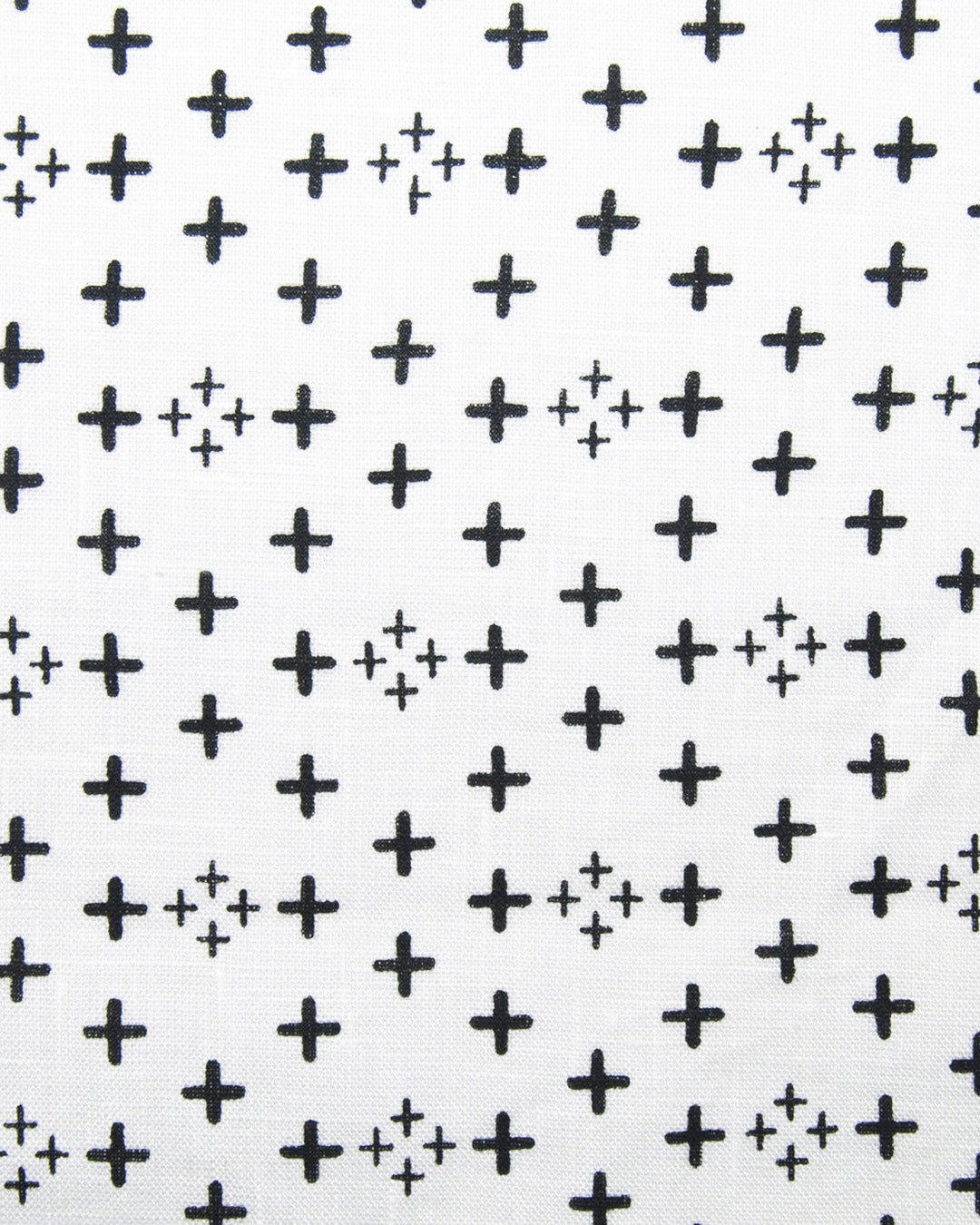 Close up view of custom linen shirt for men in black printed positivity