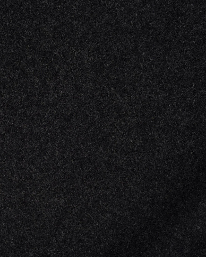 Close up of the wool flannel vest for men by Luxire in charcoal grey 2