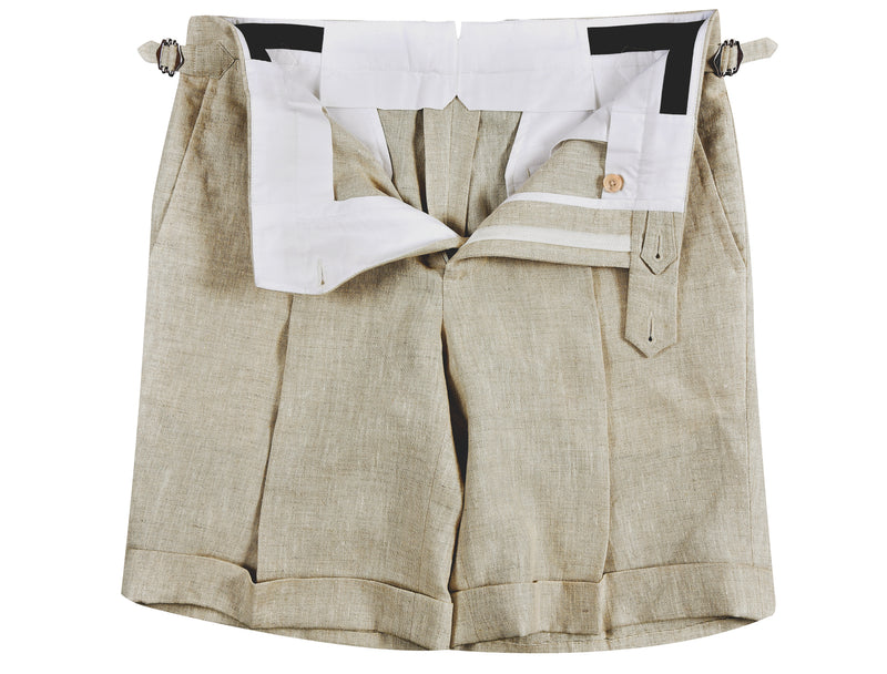100% Linen Suiting Muslin Shorts