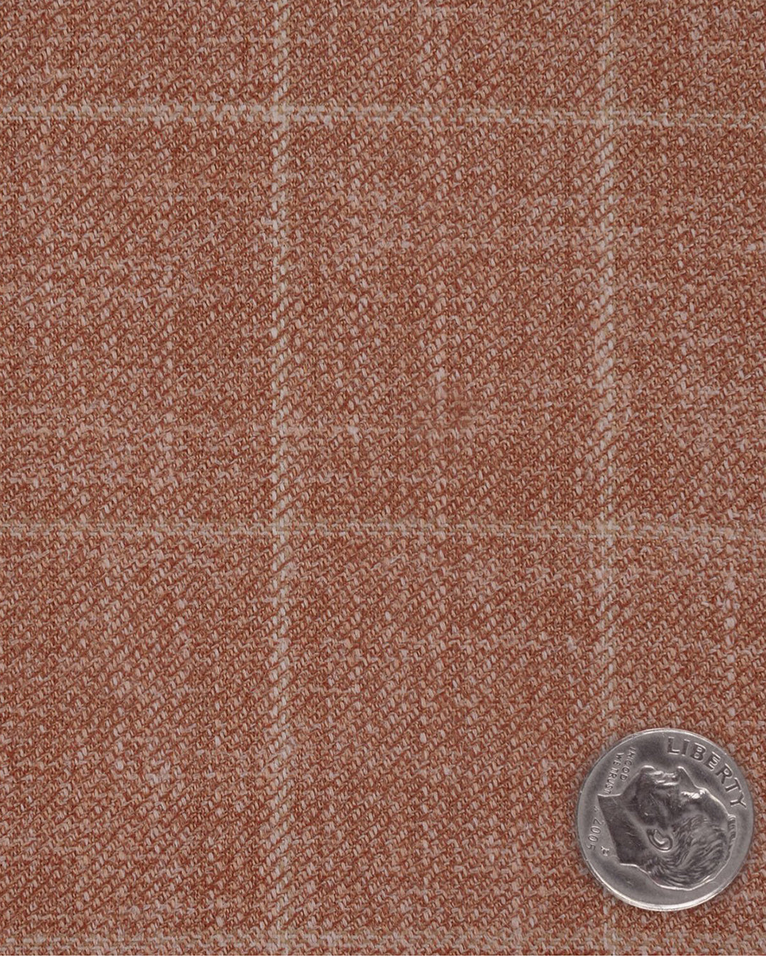 EThomas Lustrous Ginger Orange Windowpane Plaid Jacket