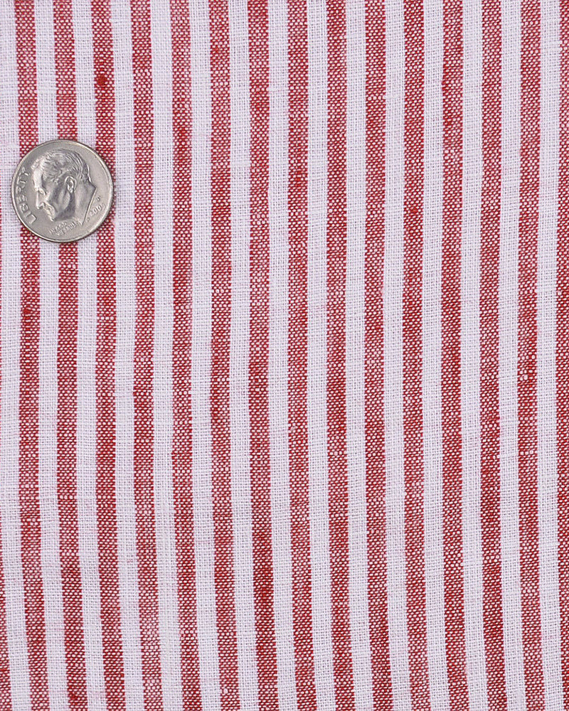 Linen: Red Candy Stripes