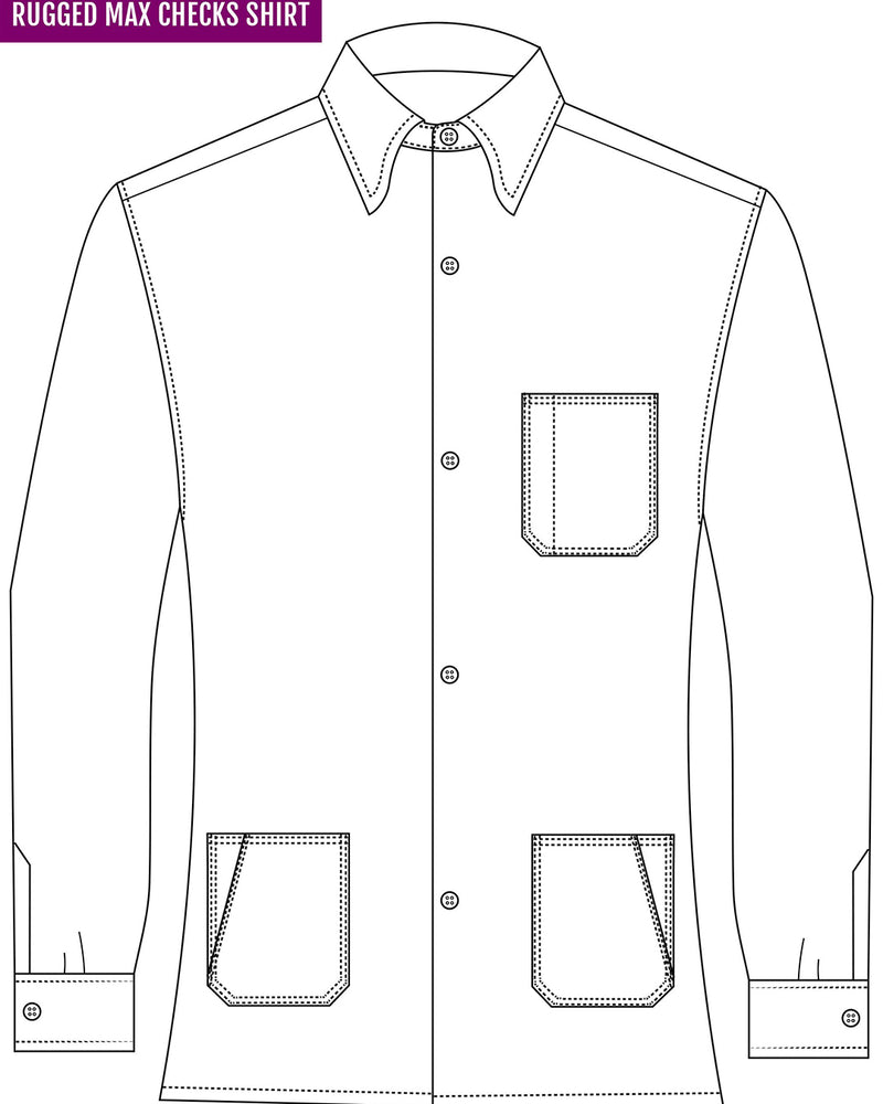Dugdale Light Blue Windowpane Tweed Work Shirt