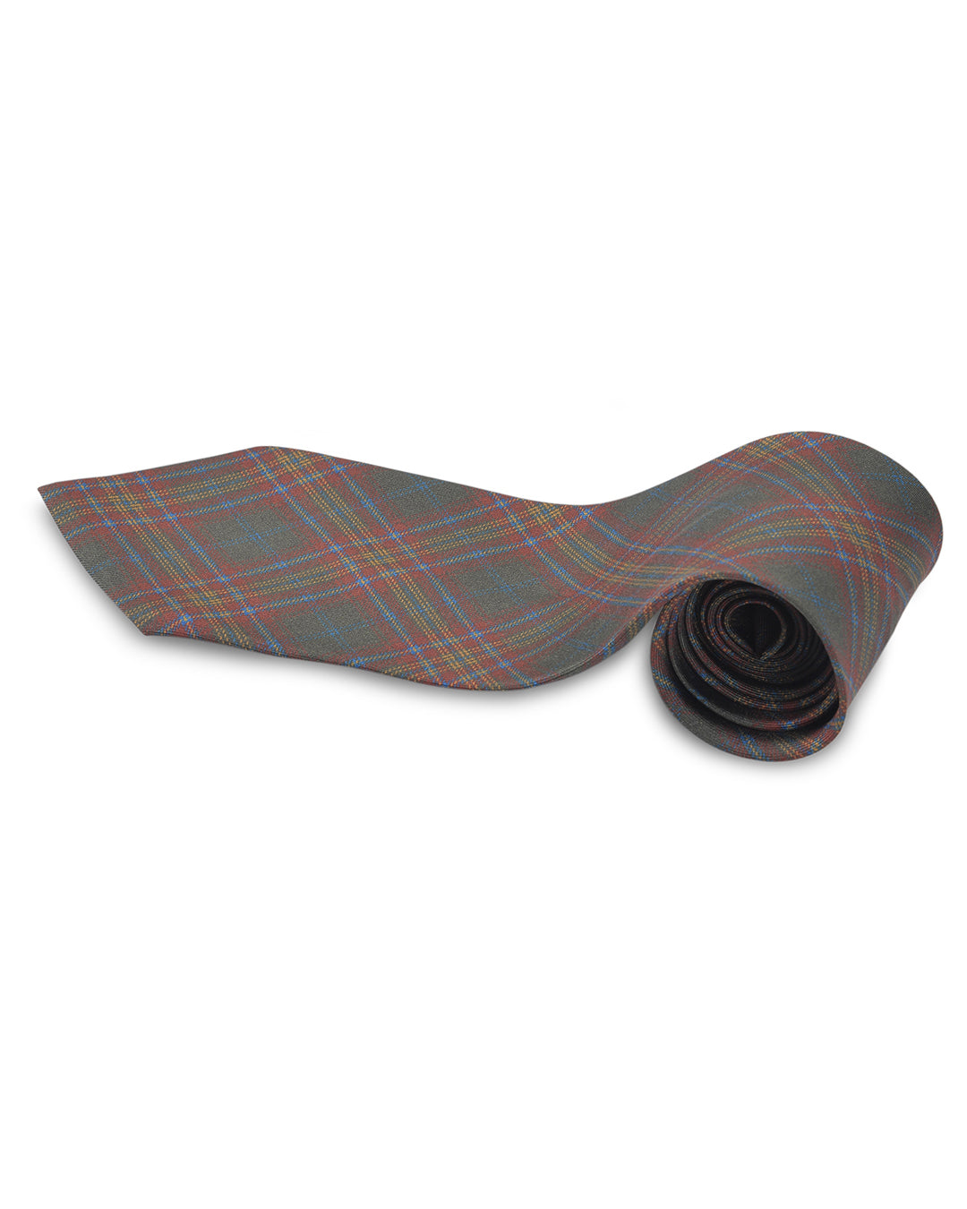 Dark Green Red Yellow Checks Tie