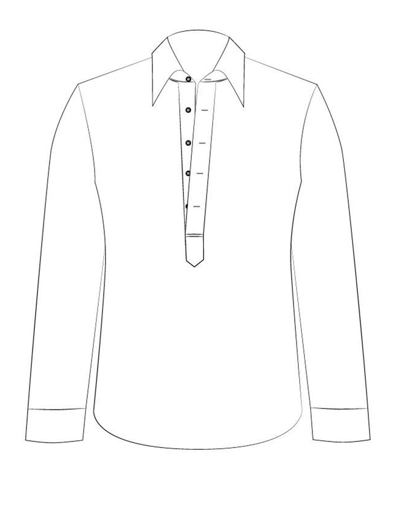 Pullover Shirt Blue White Stripes Linen