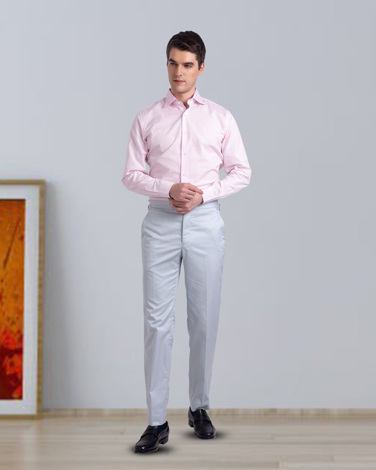 Grey Cotton Dress Pant - 3