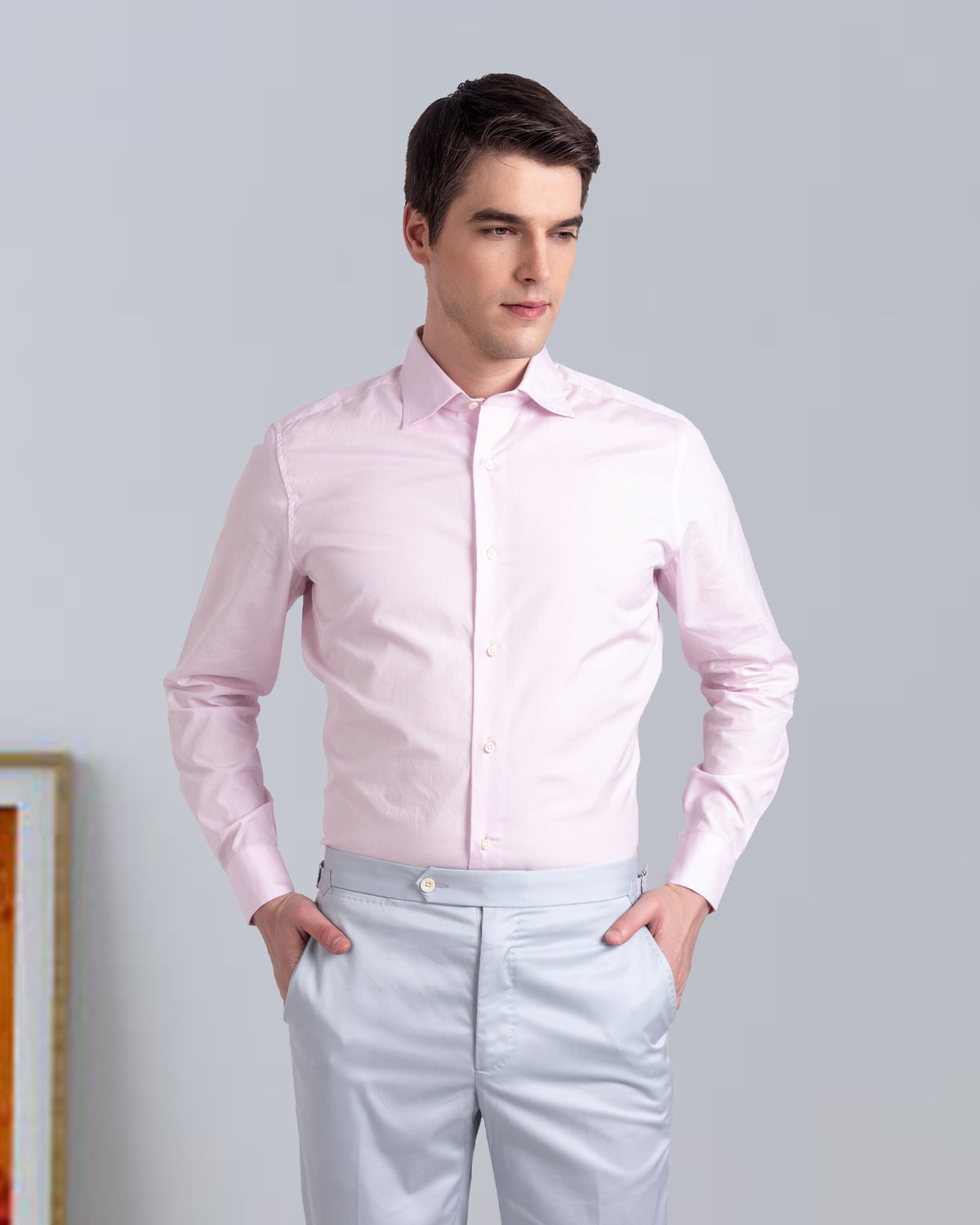 Grey Cotton Dress Pant - 4