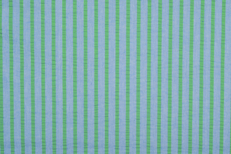 Cotton Blue Green Seersucker Shirt