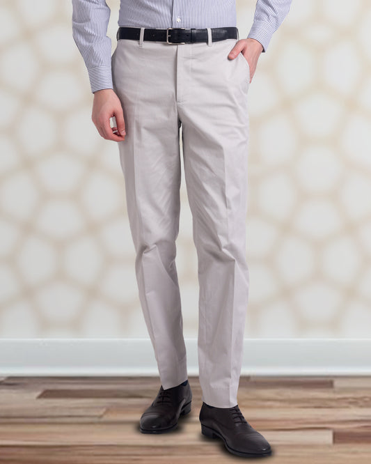 Oyster Grey Twill Dress Pant