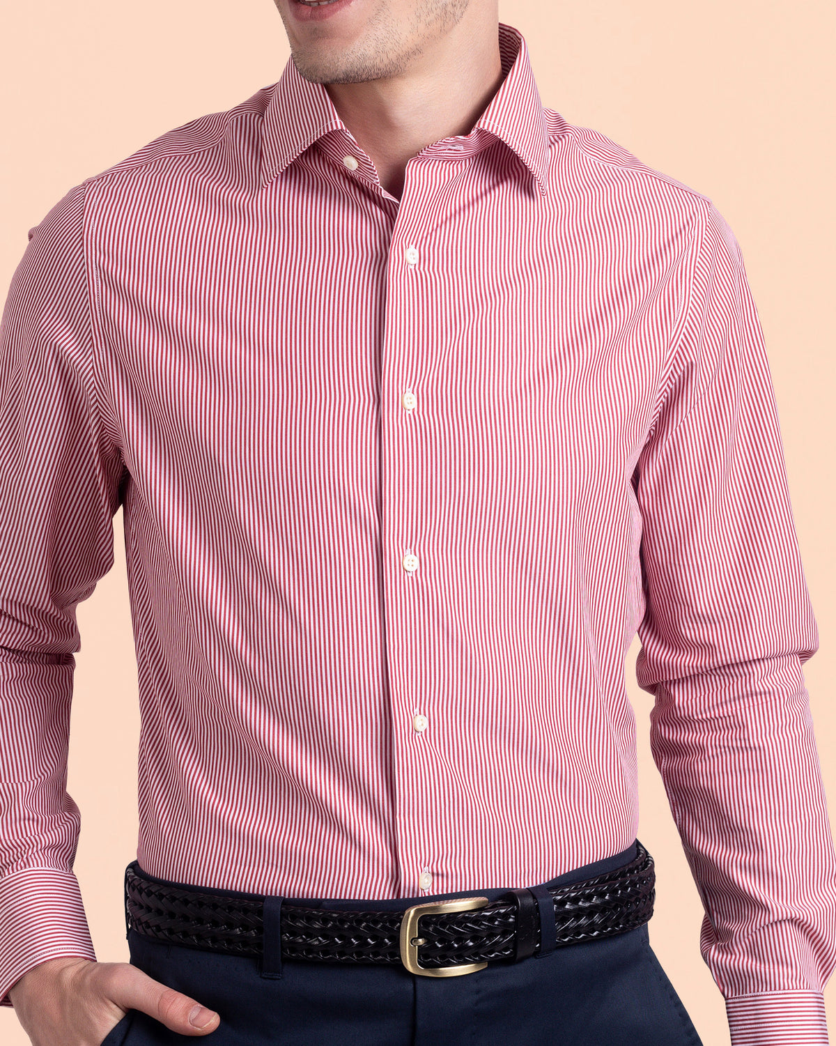 Monti Red Dress Stripes Ice Shirt - 1