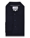 EZS Merino Wool Navy Long Sleeve Polo