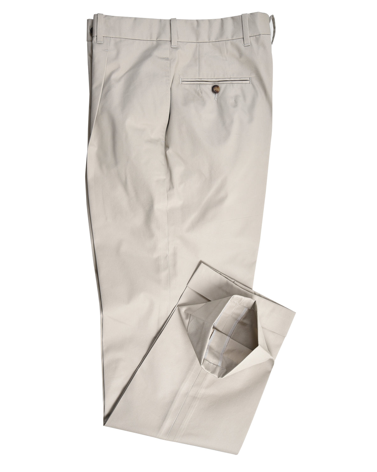 Pleated Light Khaki Cotton Dress Pant - 2