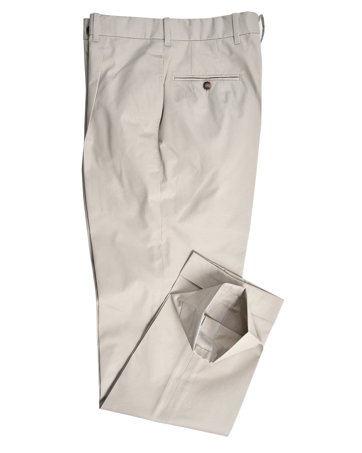 Pleated Light Khaki Cotton Dress Pant