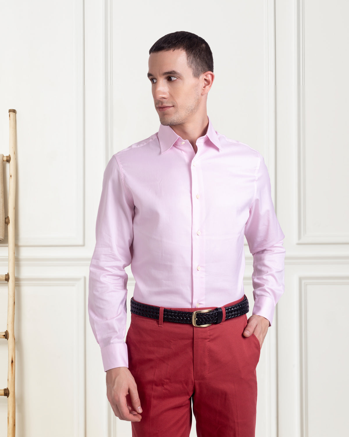 Dugdale Cotton Brick Red Twill Pant - 4