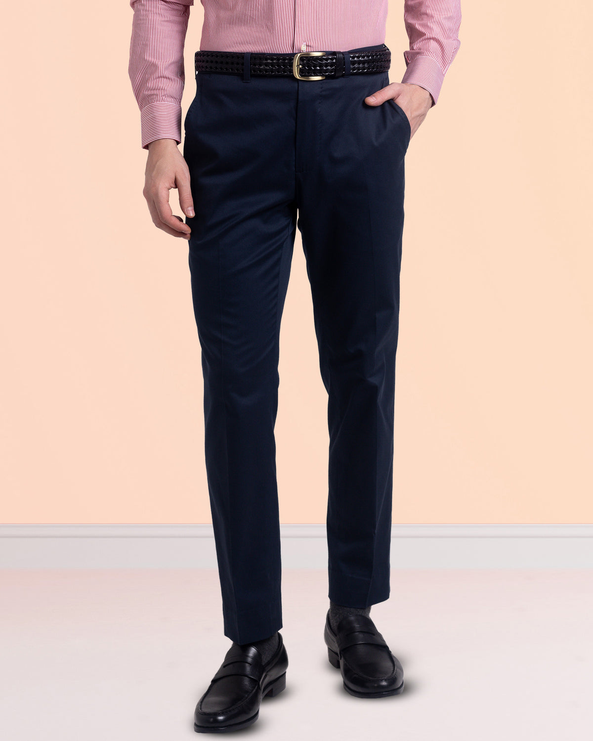 Dark Navy Twill Dress Pant - 1