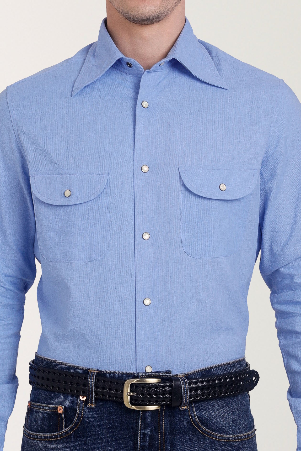 Blue Fresco Madapolam Chambray Western Shirt