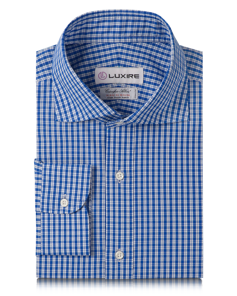 Albini Blue Casual Tartan Checks Shirt