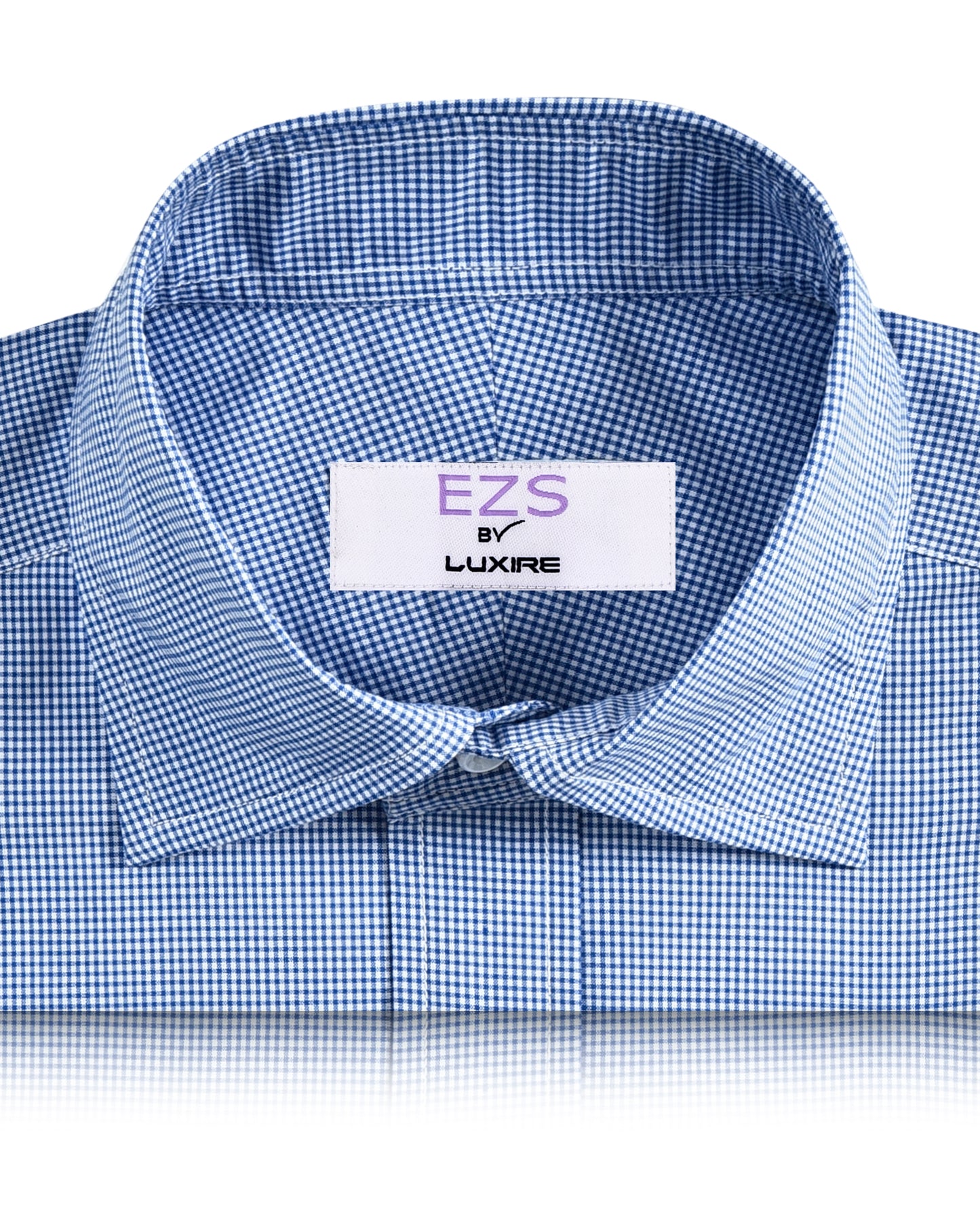 EZS Blue Micro Gingham Checks Shirt