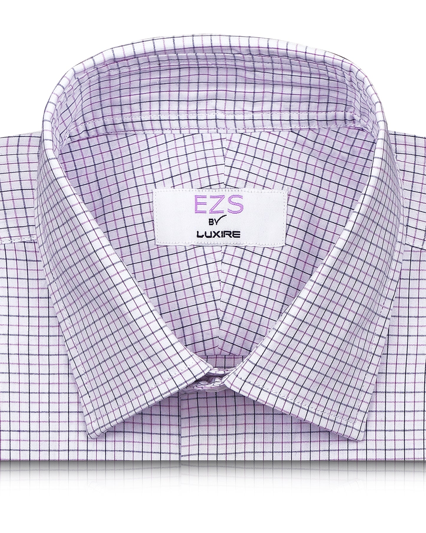 EZS Purple Black Tattersall Checks Shirt