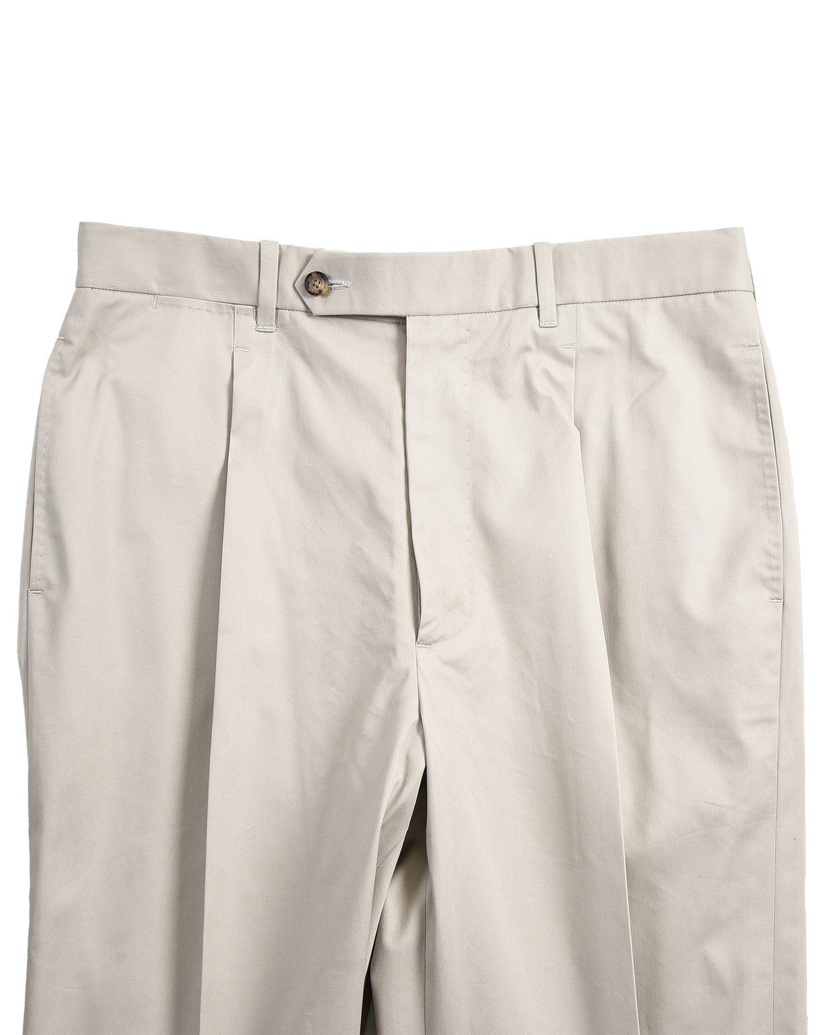 Pleated Light Khaki Cotton Dress Pant - 3