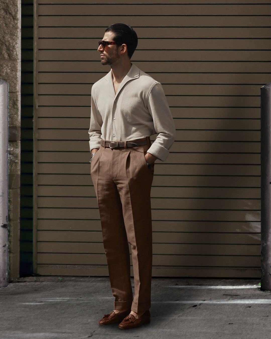 Linen Fresco Brown Dress Pant - 2