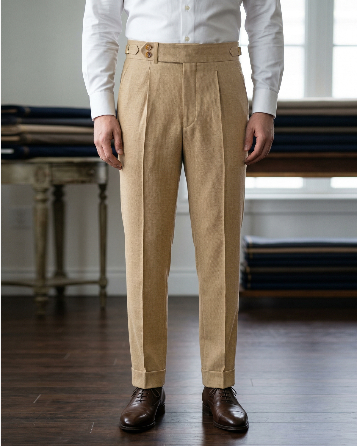 Holland & Sherry Crispaire tan Solid - 1