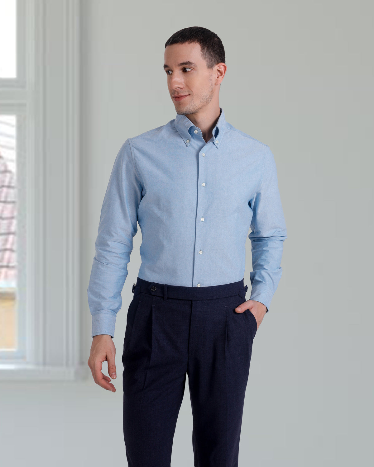 Pleated Vitale Barberis Canonico - 4 Ply Tropical Wool: Dark Indigo Dress Pant - 4
