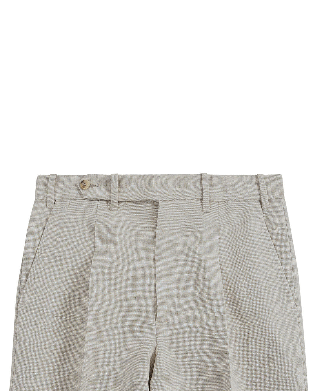 Linen Cotton Canvas: Jute Brown High Waisted Pant - 2