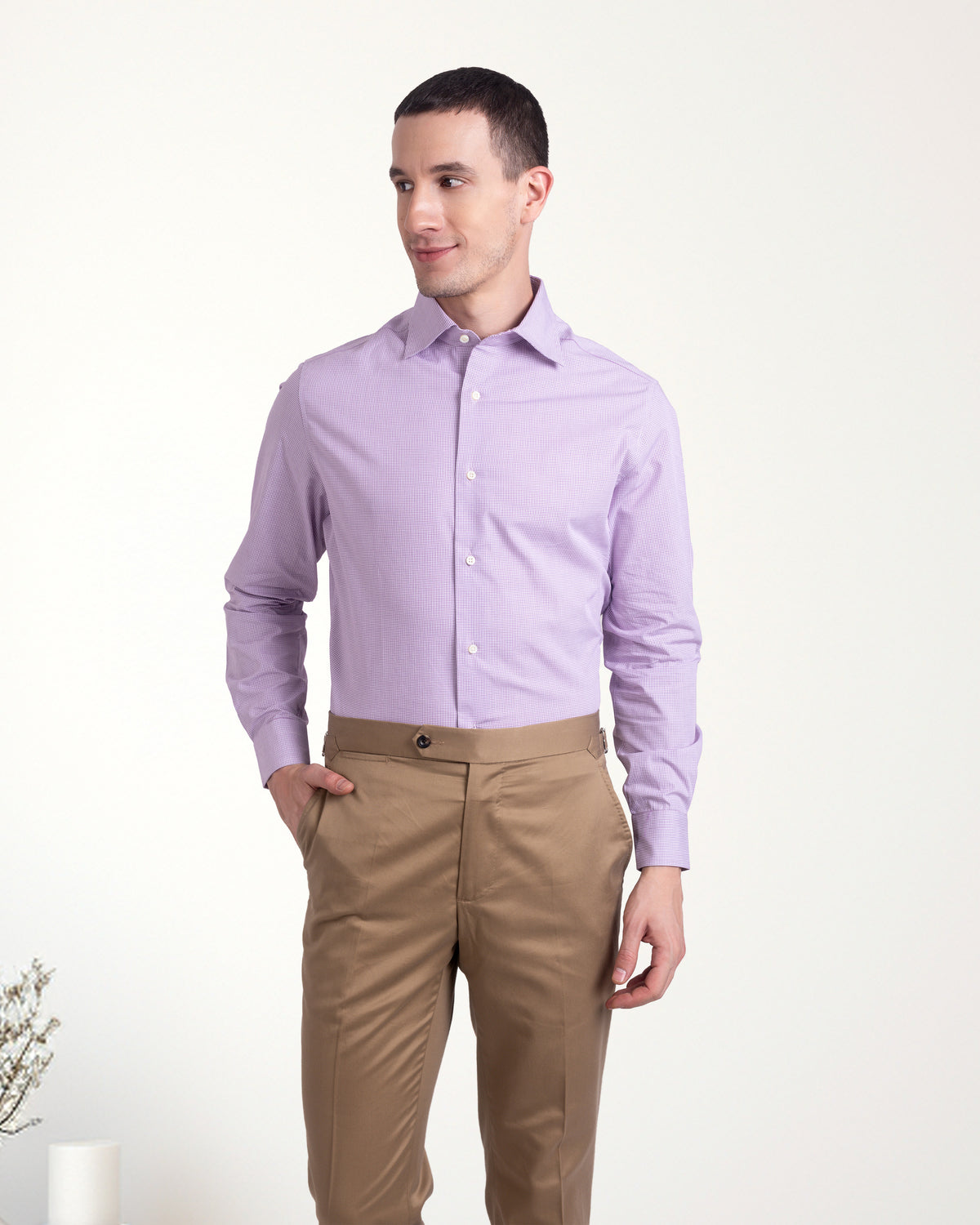Mauve Gingham Checks Shirt - 2