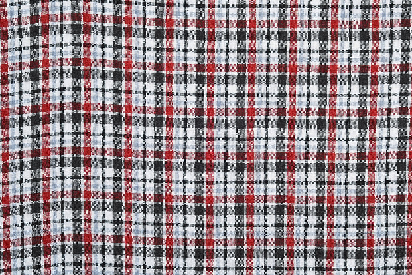 Red Black White Madras Linen