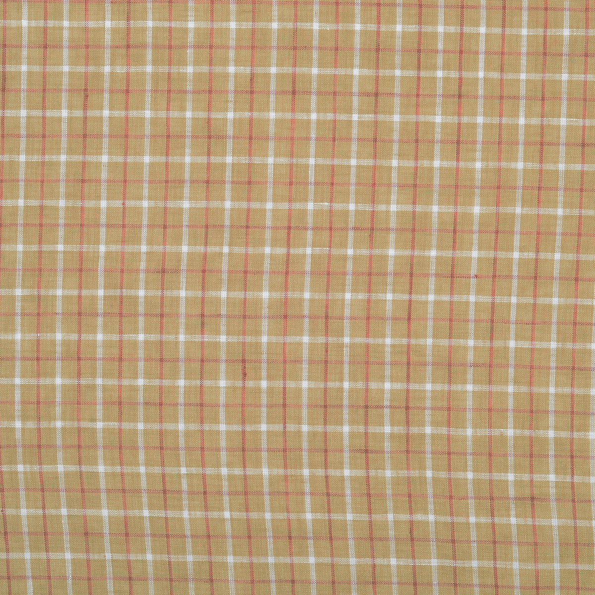 Khaki Red Tattersall Linen - 4