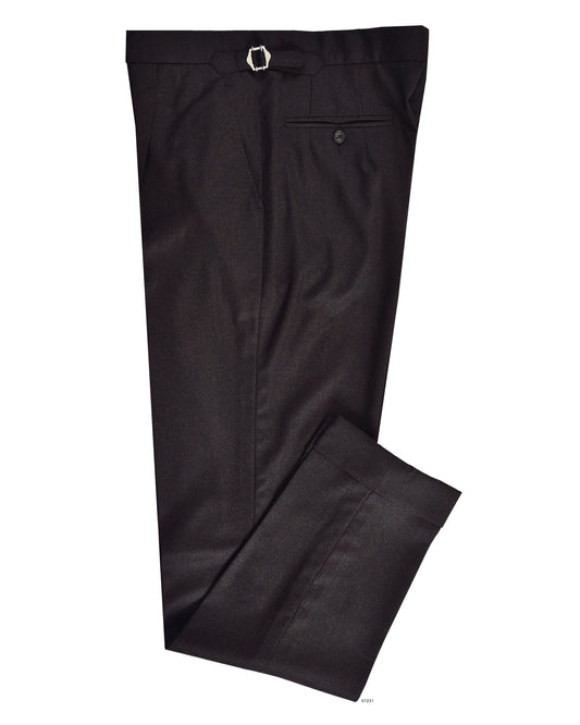 VBC 100% Wool: Dark Chocolate Brown Flannel Dress Pant