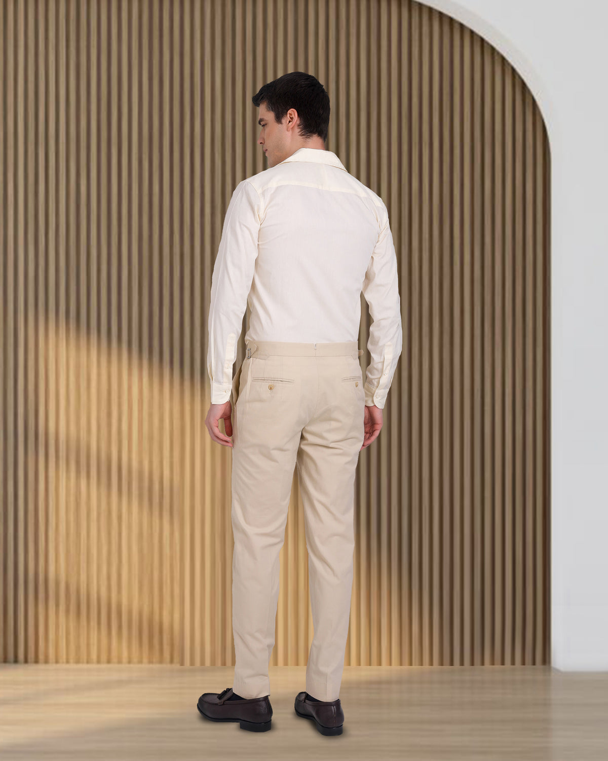 Light Khaki Cotton Dress Pant - 5