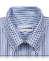 Dark Blue With Black Stripes On White Shirt