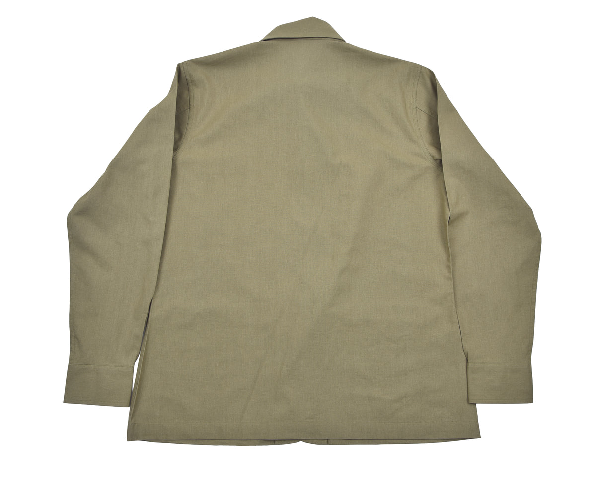 Fresco Cotton Pale Olive Shirt Jacket - 4