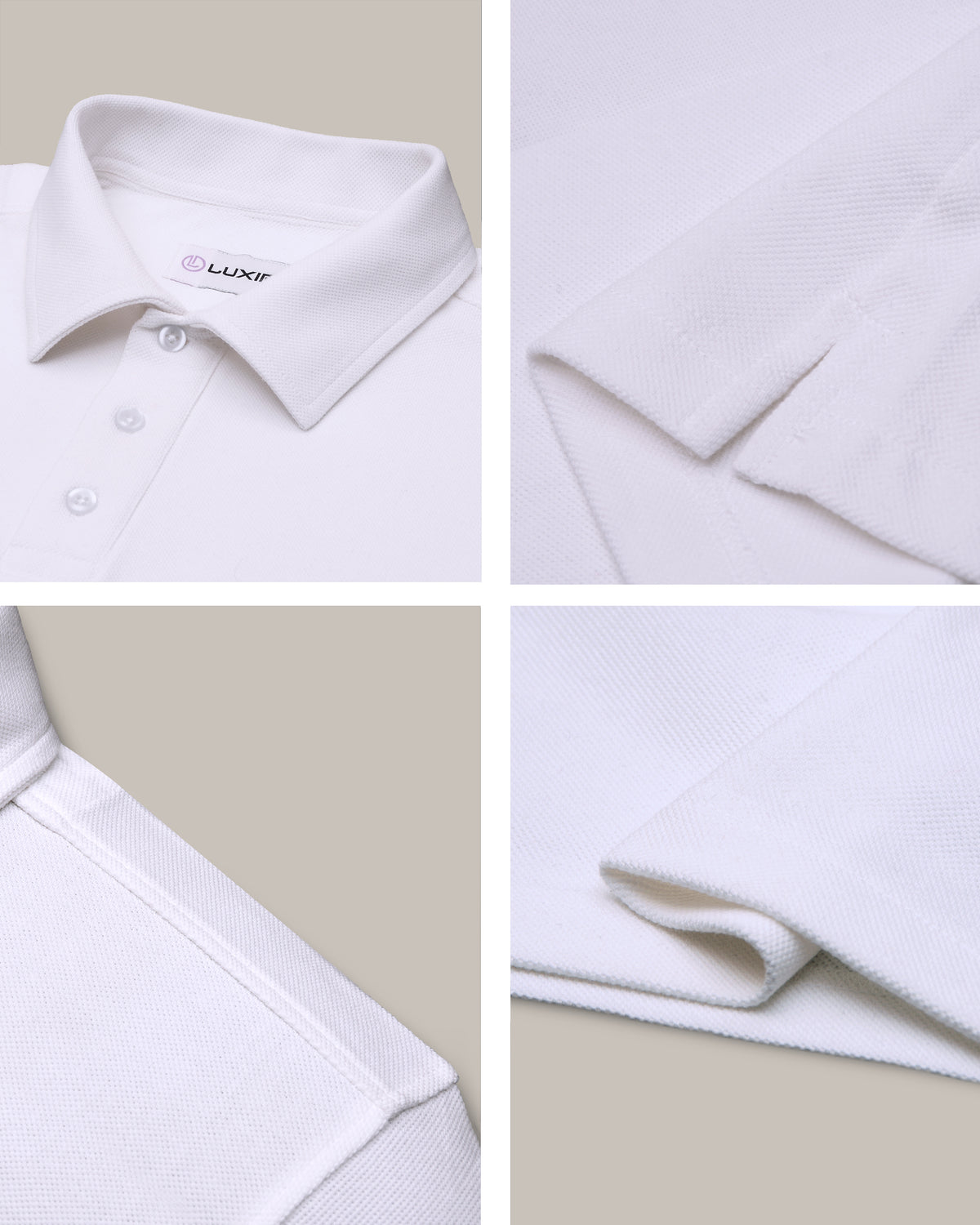 EZS Aria White Long Sleeve Polo - 11