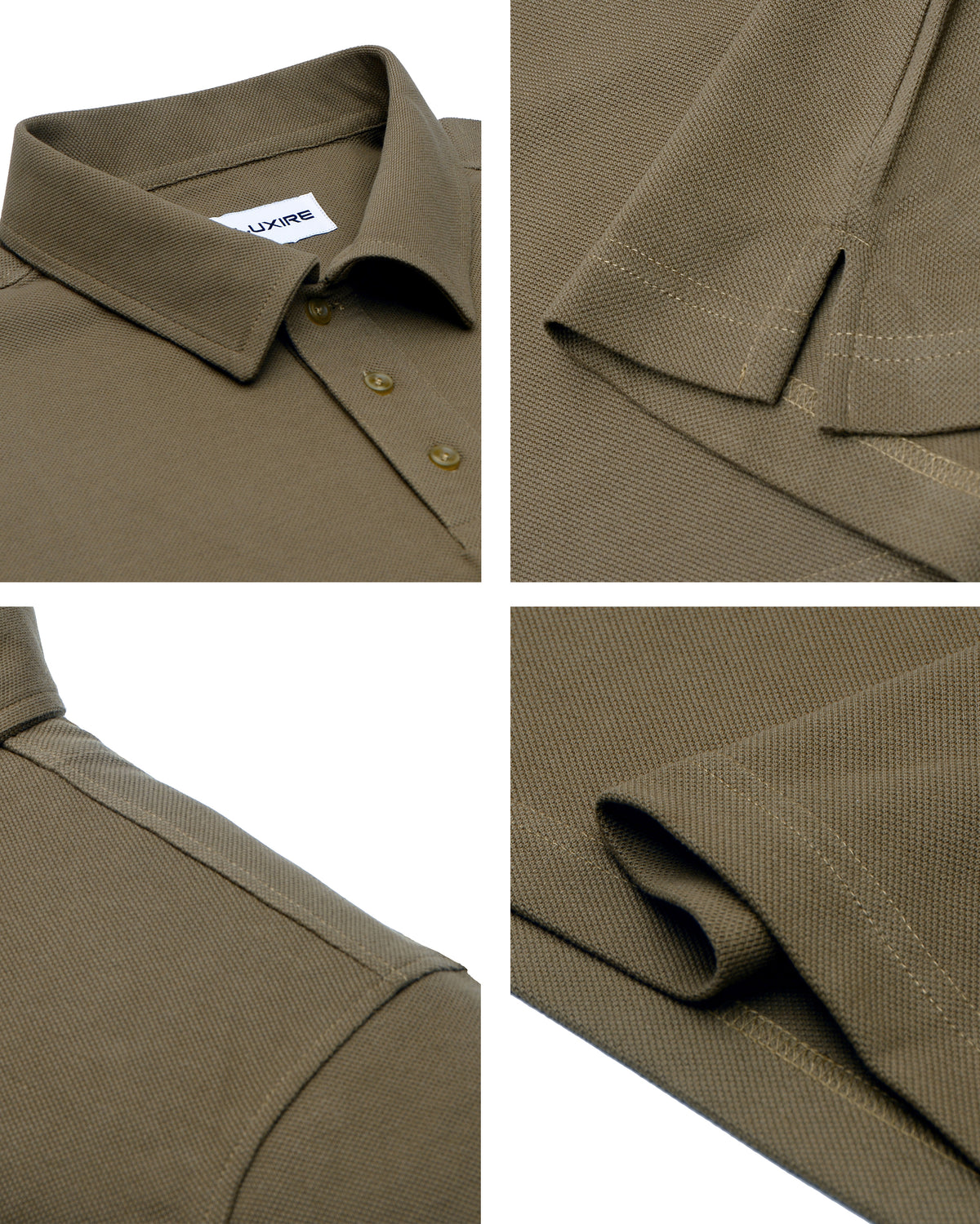 EZS Aria Olive Long Sleeve Polo - 12