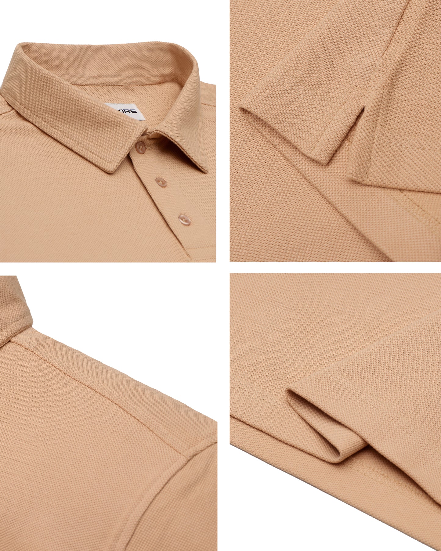 EZS Aria Beige Long Sleeve Polo