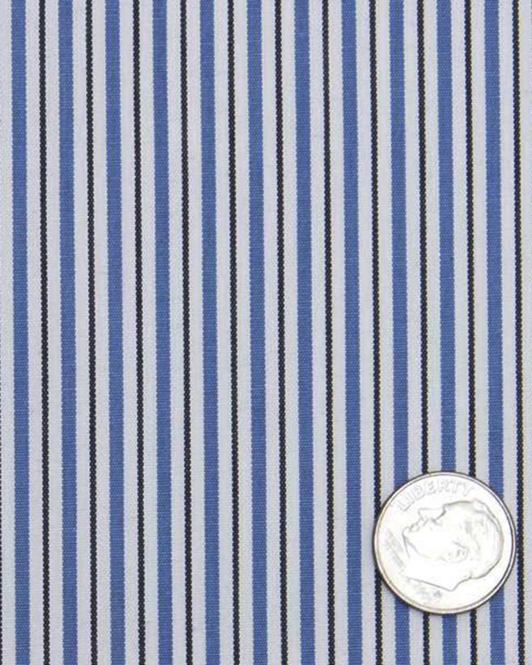 White Blue Black Alternate Pencil Stripes on White