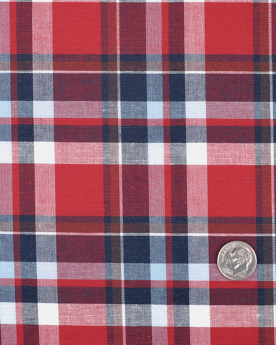Bright Red Blue Madras Checks - 3