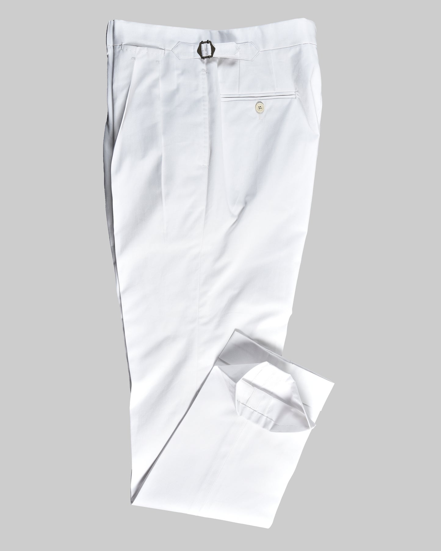 Cotton: White Summer Twill Dress Pant