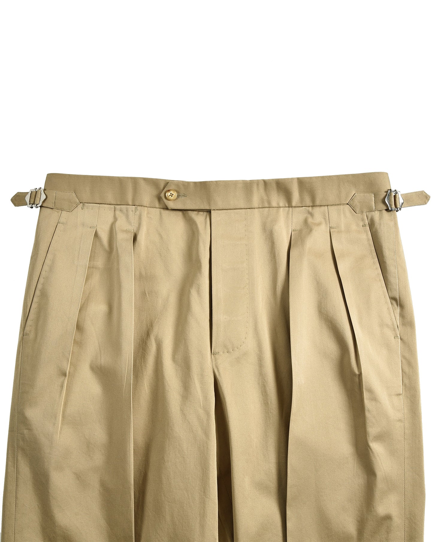 Pleated Military Khaki Dress Pant