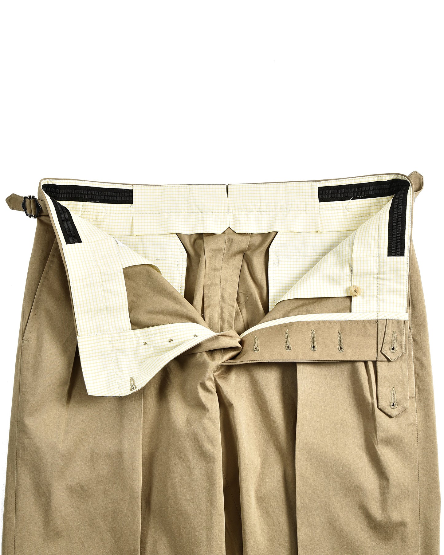 Pleated Military Khaki Dress Pant