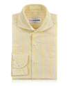 Cotton Linen: White Pencil Stripes On Pastel Yellow