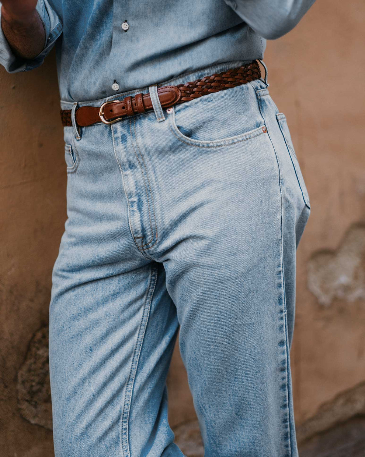 Fade Washed Light Blue Jeans - 8