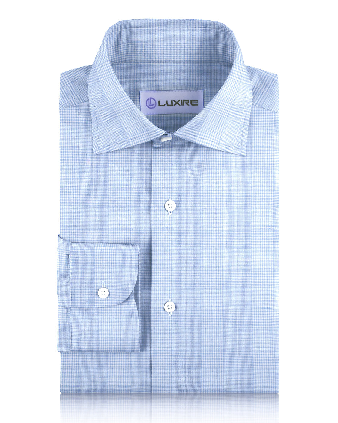 Light Blue and White Tattersall Checks - 1