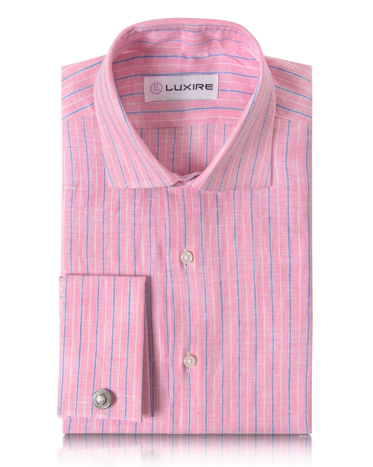 Pink Blue Tape Stripes Linen - 1